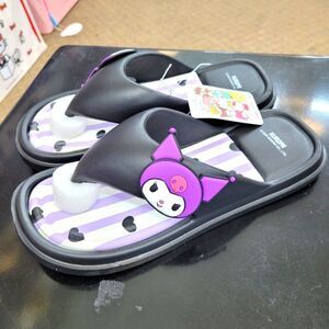 Brand New Sanrio Kuromi Black Heart Slippers Size: US 8